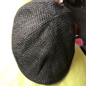 Blue knit duckbill hat